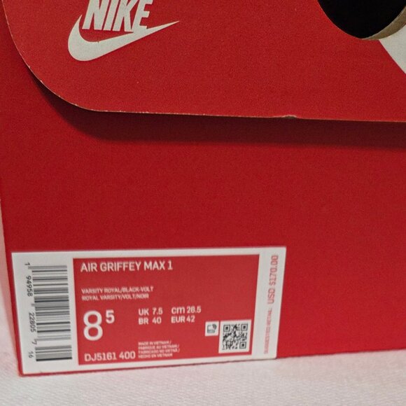 Nike Air Griffey Max 1 "Varsity Royal" DJ5161-400 -Men's SIZE 8.5 - Picture 2 of 11